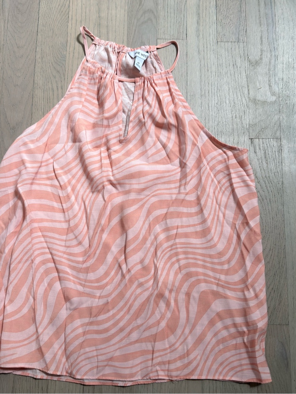 Nine West Peach Wave Halter Tank Top M